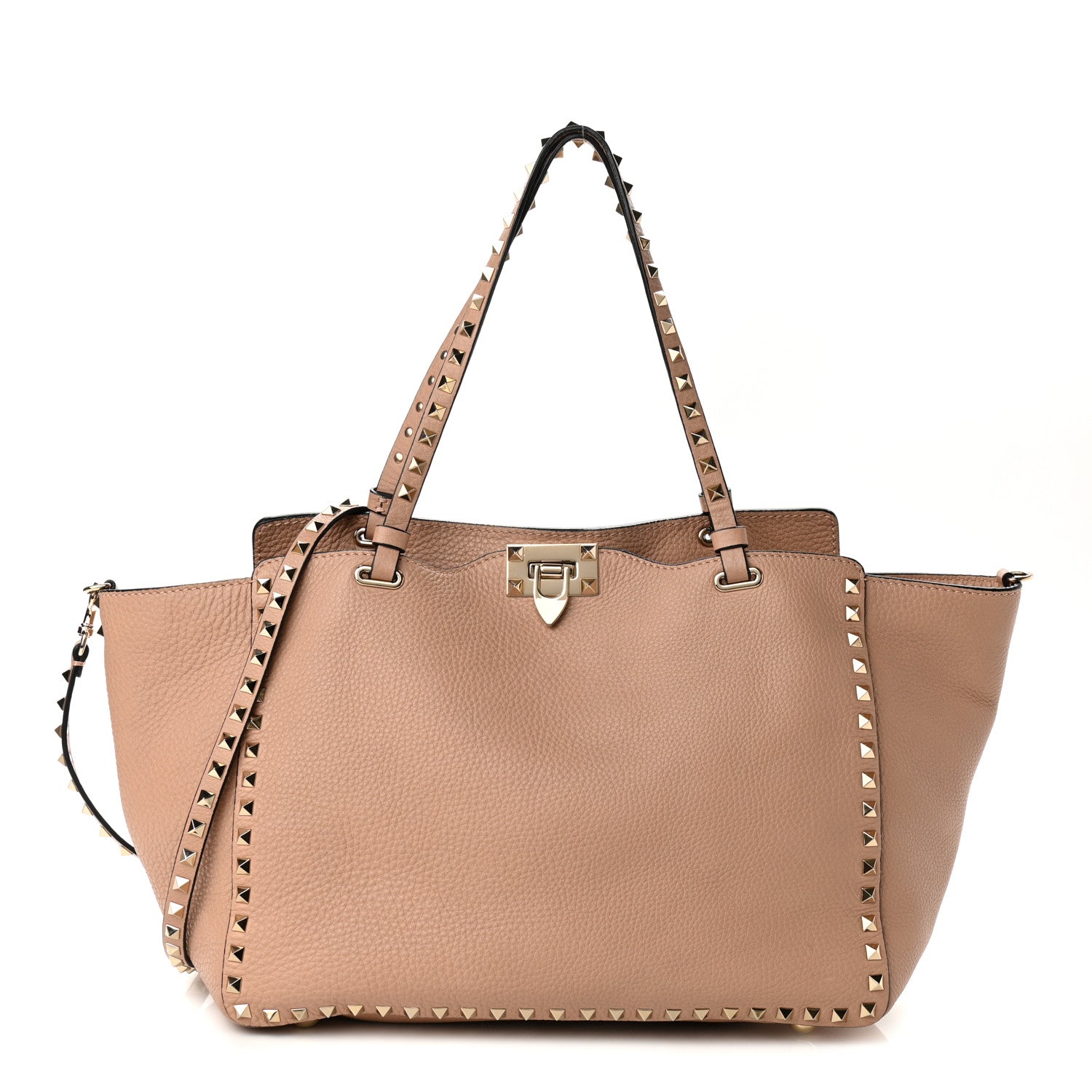 Valentino Garavani Pebbled Calfskin Medium Rockstud Tote Skin Sorbet 1 of 10