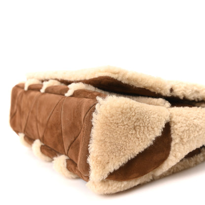 Saint Laurent Suede Shearling Patchwork Monogram Medium Jamie Brown Beige 10 of 10
