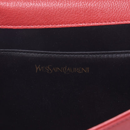Saint Laurent Calfskin Monogram Large Belle De Jour Clutch Red 6 of 7