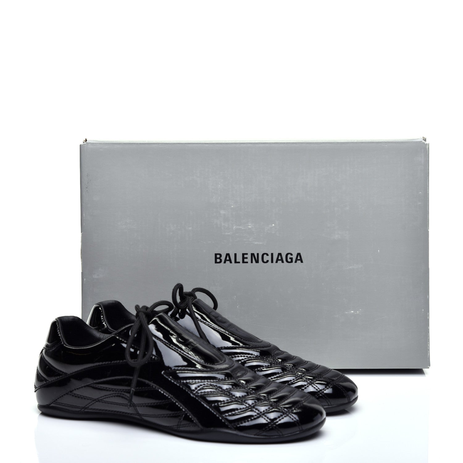 Balenciaga Patent Polyurethane Womens Zen Sneakers 40 Black 9 of 9