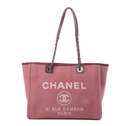 Chanel Canvas Small Deauville Tote Red 1 of 12