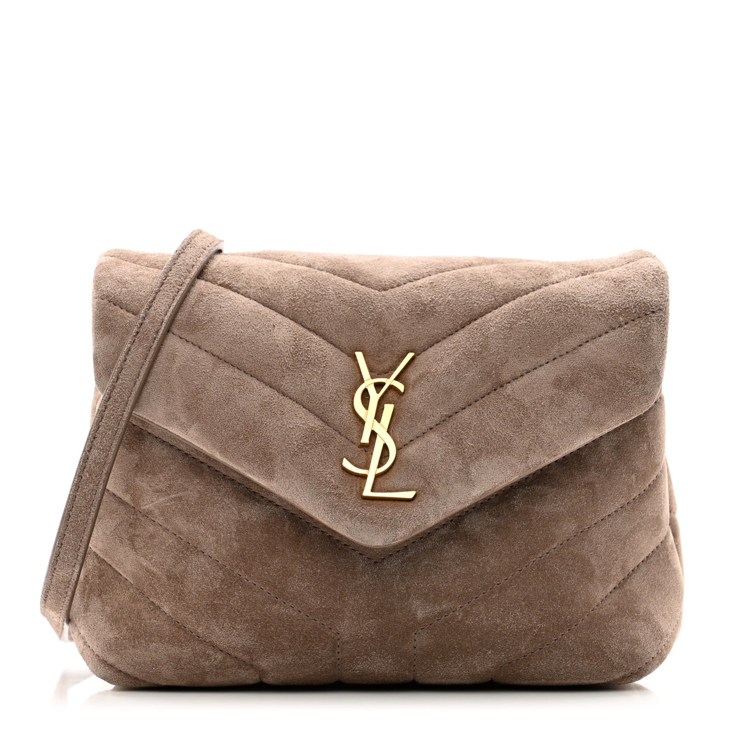 Suede Toy Loulou Shoulder Bag Taupe