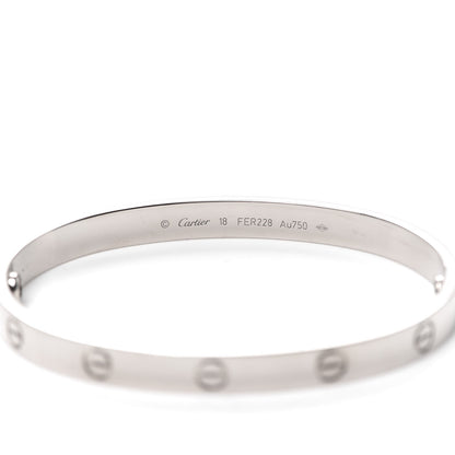Cartier 18K White Gold LOVE Bracelet 18 4 of 5
