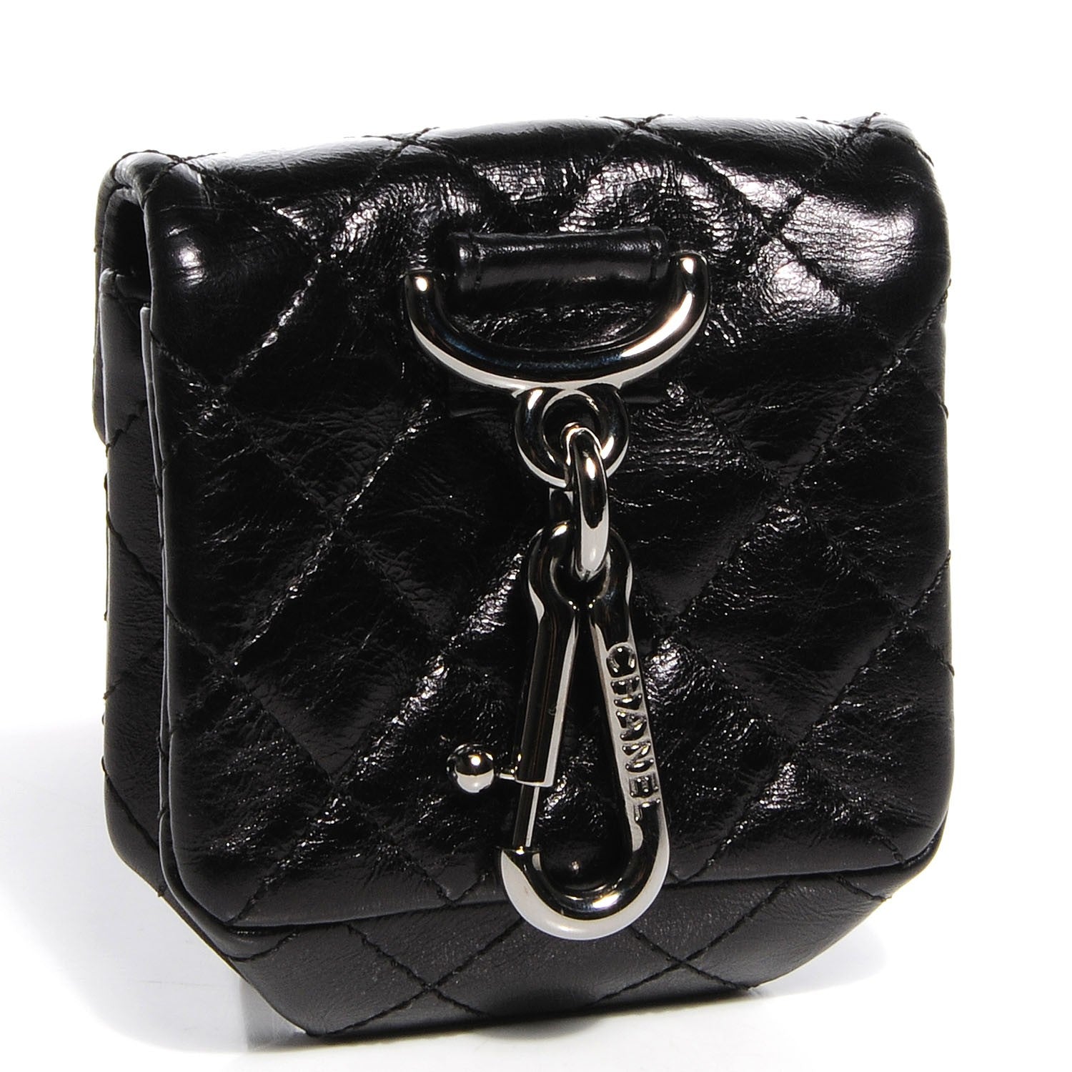 Chanel Glazed Calfskin Mini Reissue Pouch Charm Key Chain Black 3 of 7