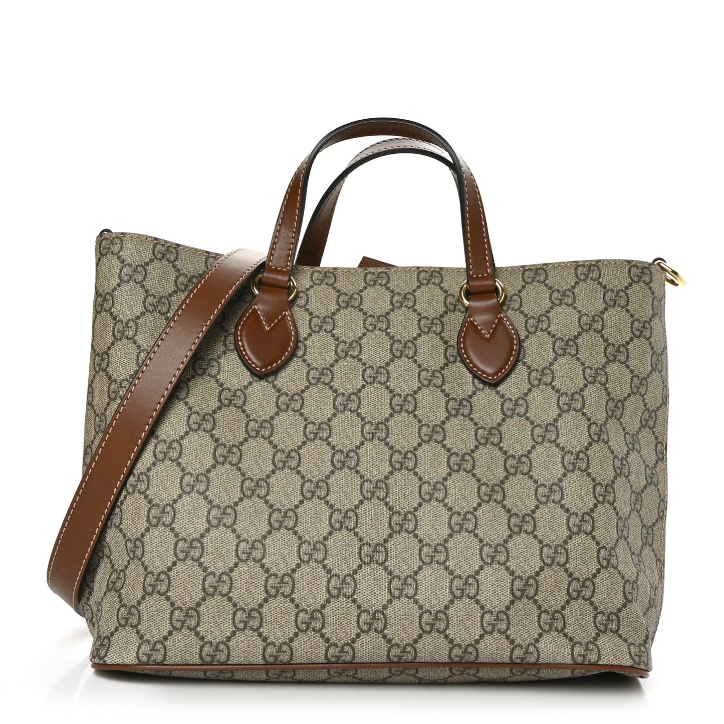 Soft GG Supreme Monogram Small Crossbody Tote Beige Cuir