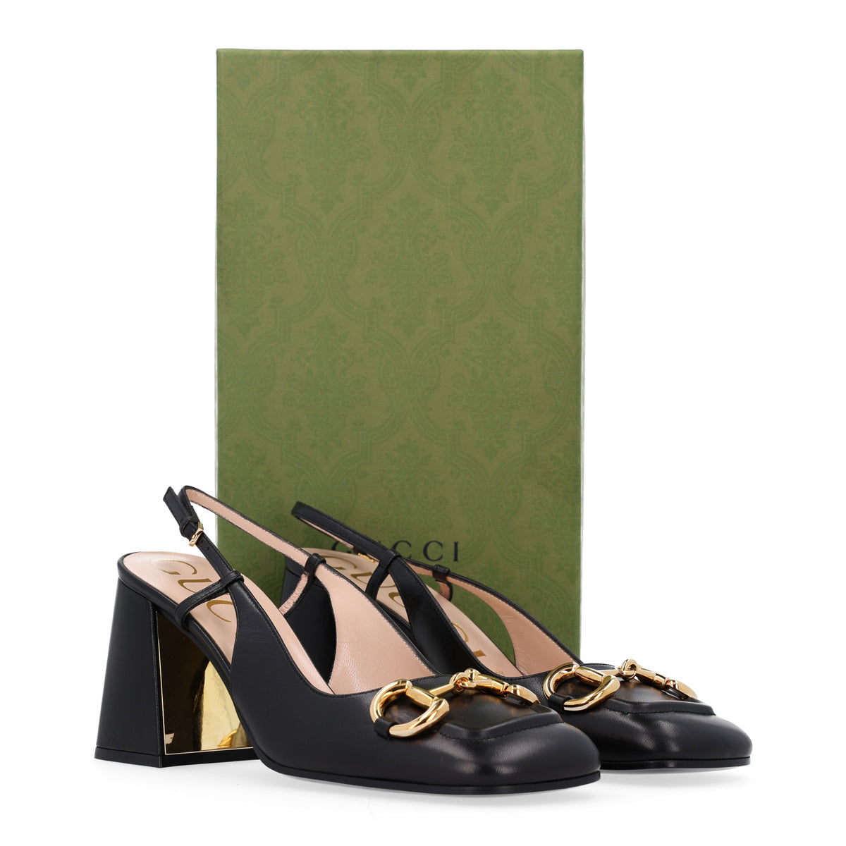 Malaga Kid Horsebit 75mm Slingback Pumps 39.5 Black