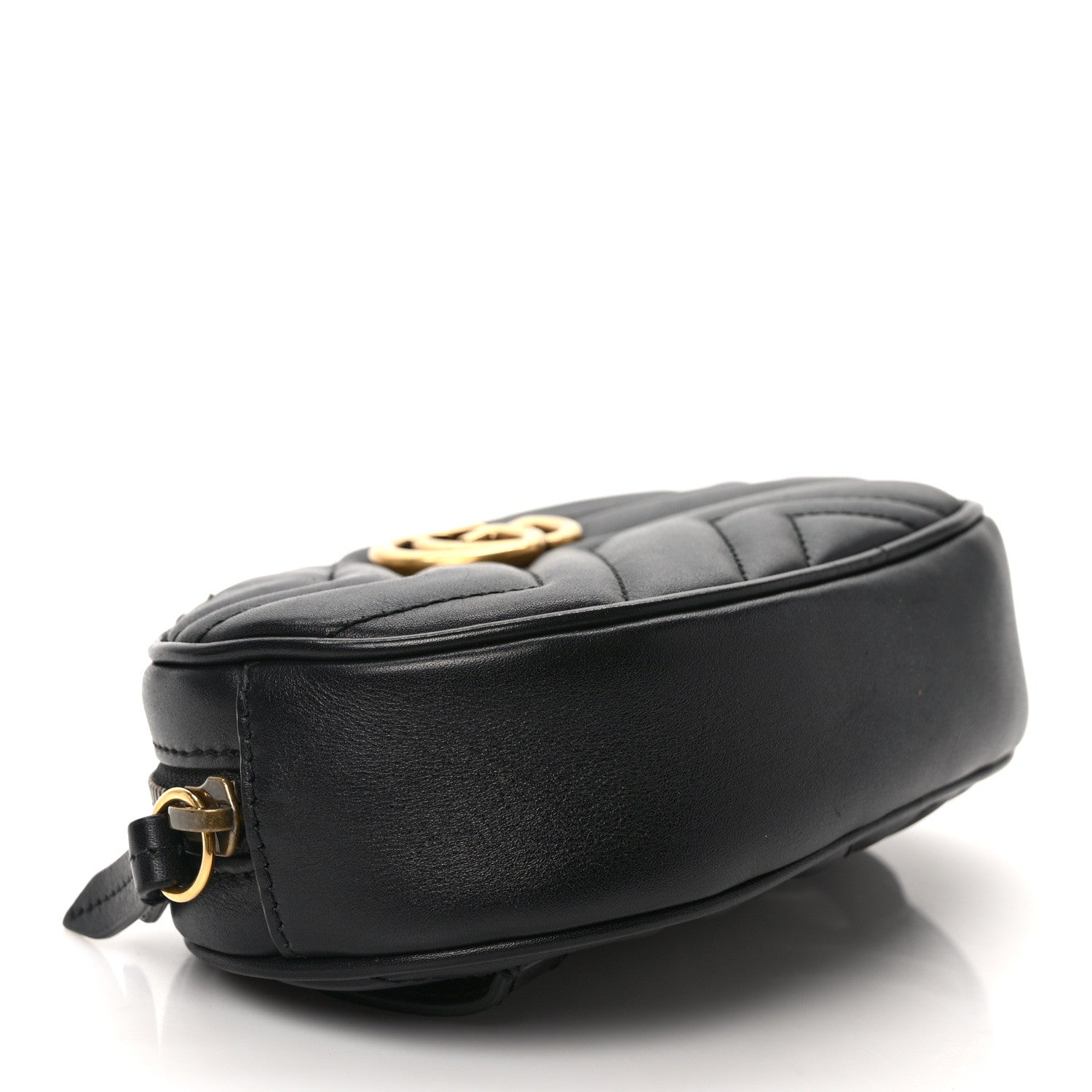 Gucci Calfskin Matelasse GG Marmont Belt Bag 95 38 Black 4 of 11