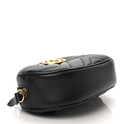 Gucci Calfskin Matelasse GG Marmont Belt Bag 95 38 Black 4 of 11