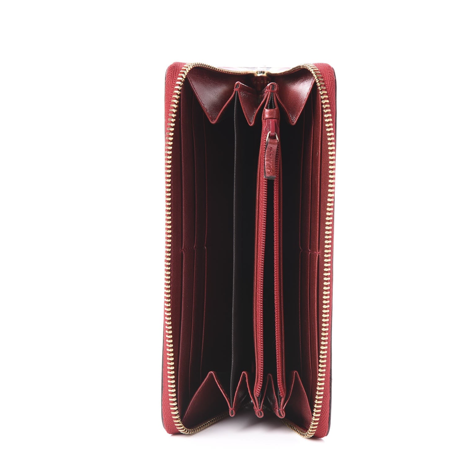 Gucci Shine Shangai Calfskin Lovely Zip Around Wallet Red 4 of 9