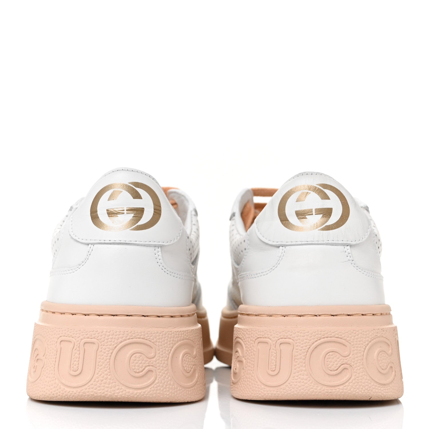 Gucci Calfskin GG Tennis Embossed Womens Platform 55mm Sneakers 37.5 White 5 of 11
