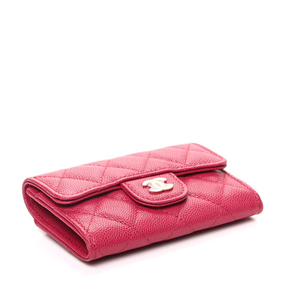 Chanel Caviar Quilted Flap Card Holder Wallet Pink 4 of 9