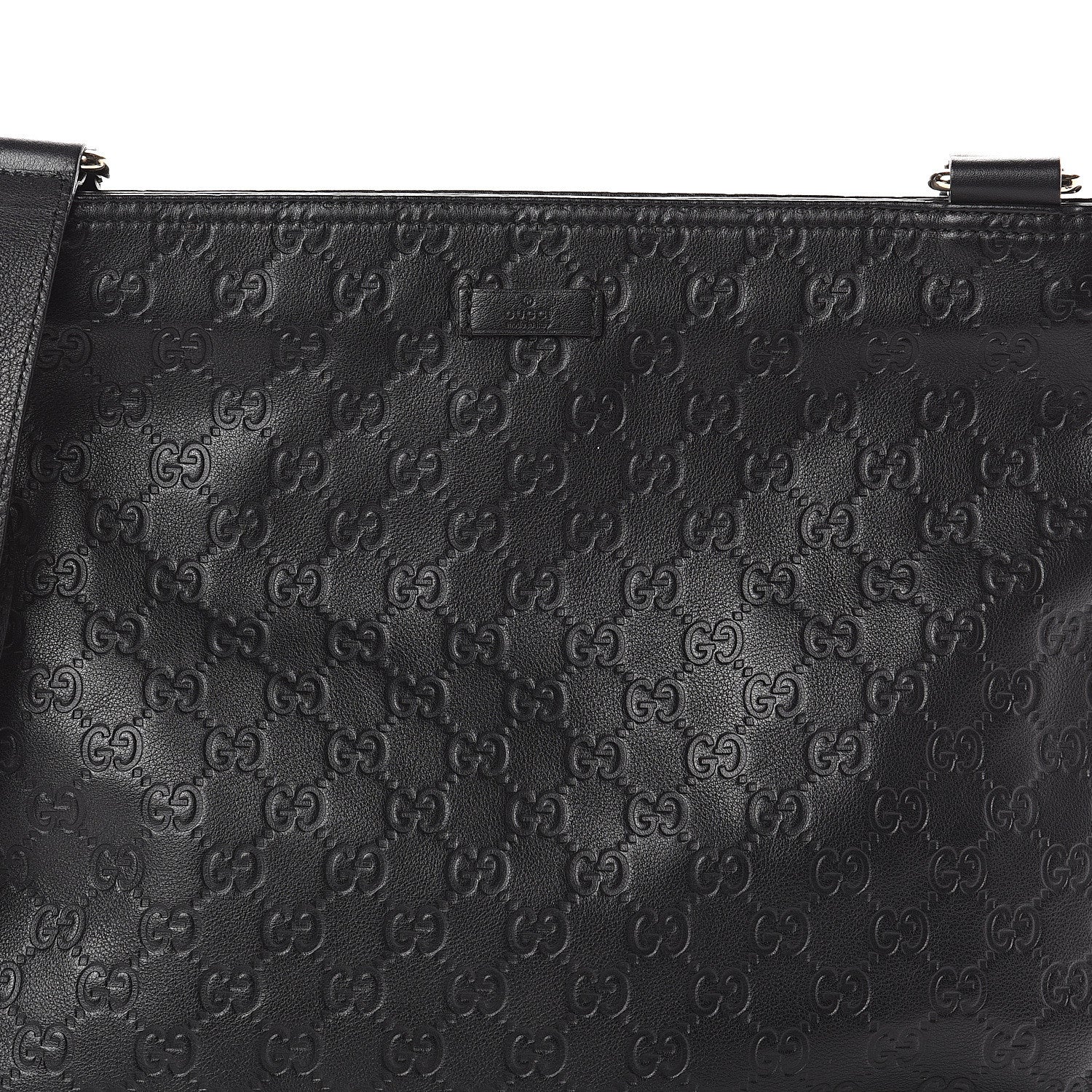 Gucci Guccissima Medium Flat Messenger Bag Black 5 of 7