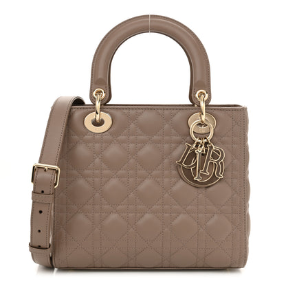 Christian Dior Lambskin Cannage Medium Lady Dior Warm Taupe 1 of 11
