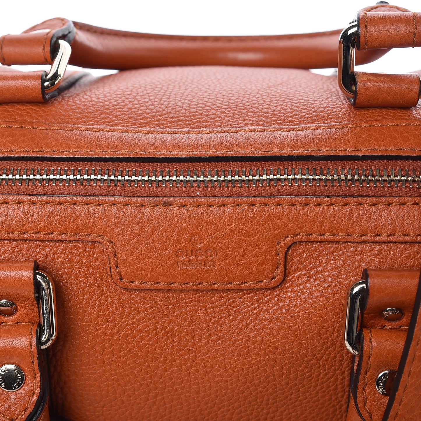 Pebbled Calfskin Small Boston Orange