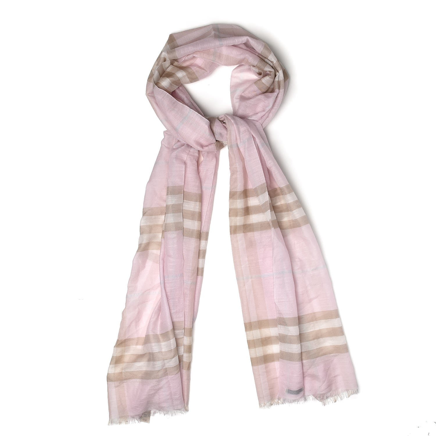 Burberry Wool Silk Giant Check Lightweight Scarf 1 of 5