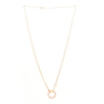 Cartier 18K Pink Gold 2 Diamond LOVE Necklace 3 of 4
