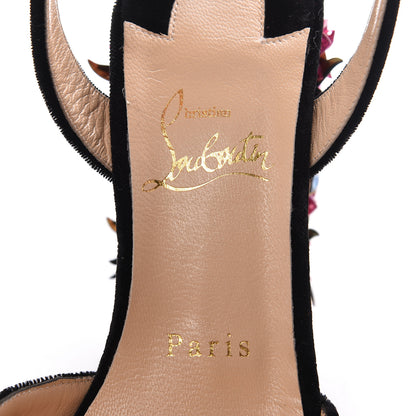 Christian Louboutin Velvet Madonaflor 100 Ankle Strap Pumps 37 Black 7 of 9