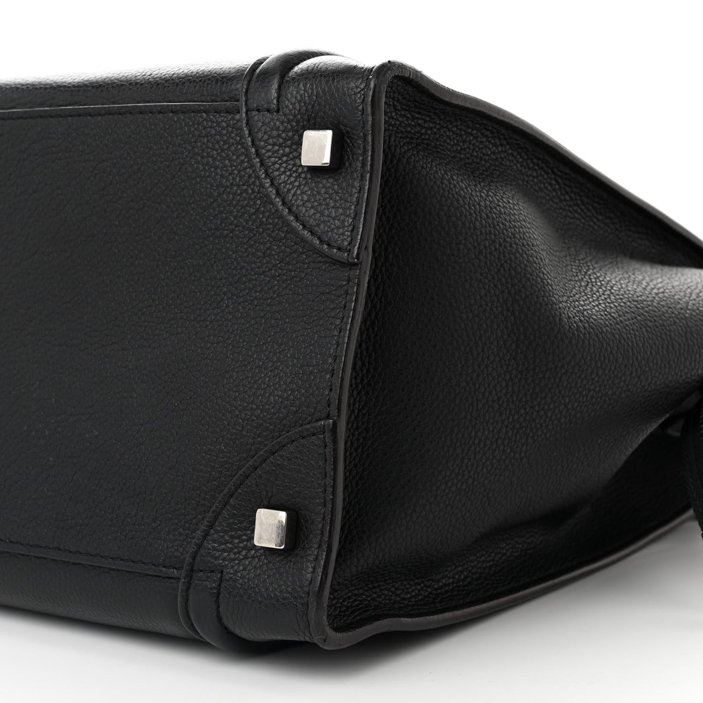 Drummed Calfskin Mini Luggage Black