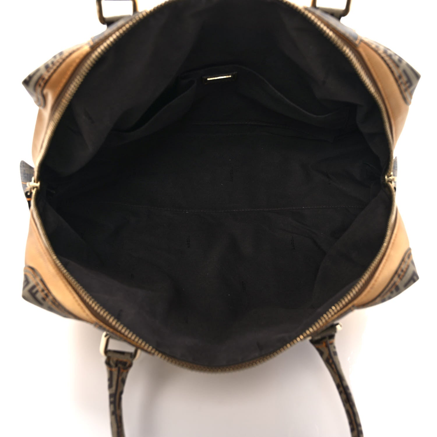 Fendi Zucca Zucchino Spalmati Large B Mix Gold Mogano Panna 5 of 12