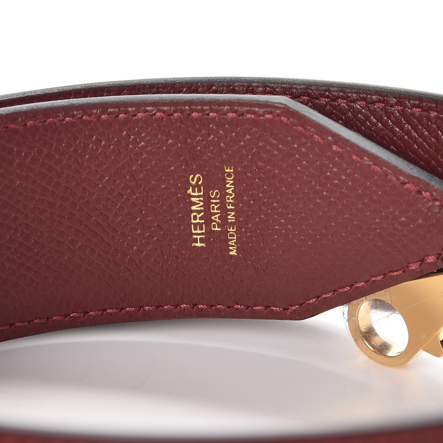 Hermes Epsom 45mm Tressage Shoulder Strap Rouge H Craie Gold 3 of 7