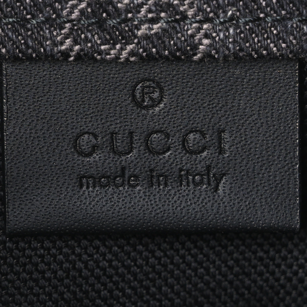 Gucci Denim Cuoio Harness GG Monogram Mini Ophidia Tote Bag Black Medium Grey 6 of 10