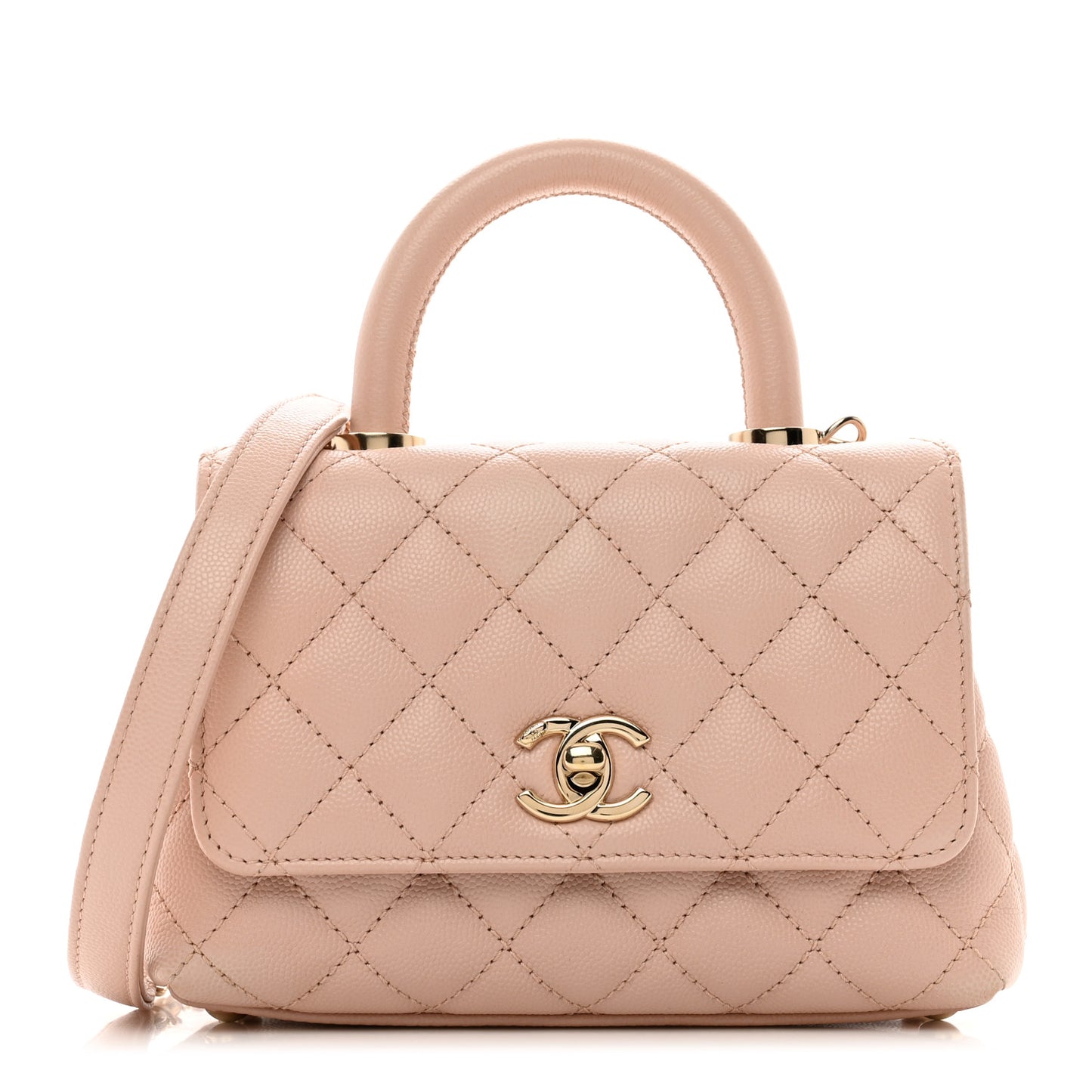 Caviar Quilted Extra Mini Coco Handle Flap Light Pink