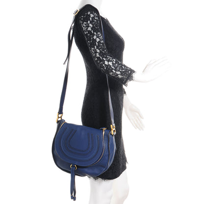 Chloe Calfskin Medium Marcie Round Crossbody Bag Royal Navy 2 of 12