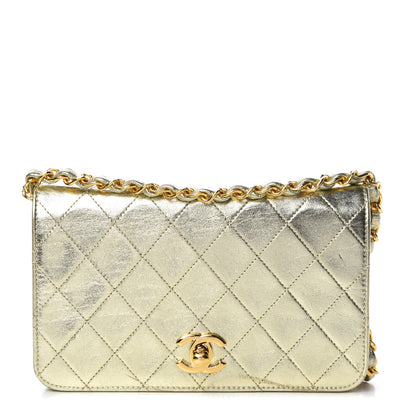 Chanel Metallic Lambskin Quilted Mini Flap Gold 1 of 16