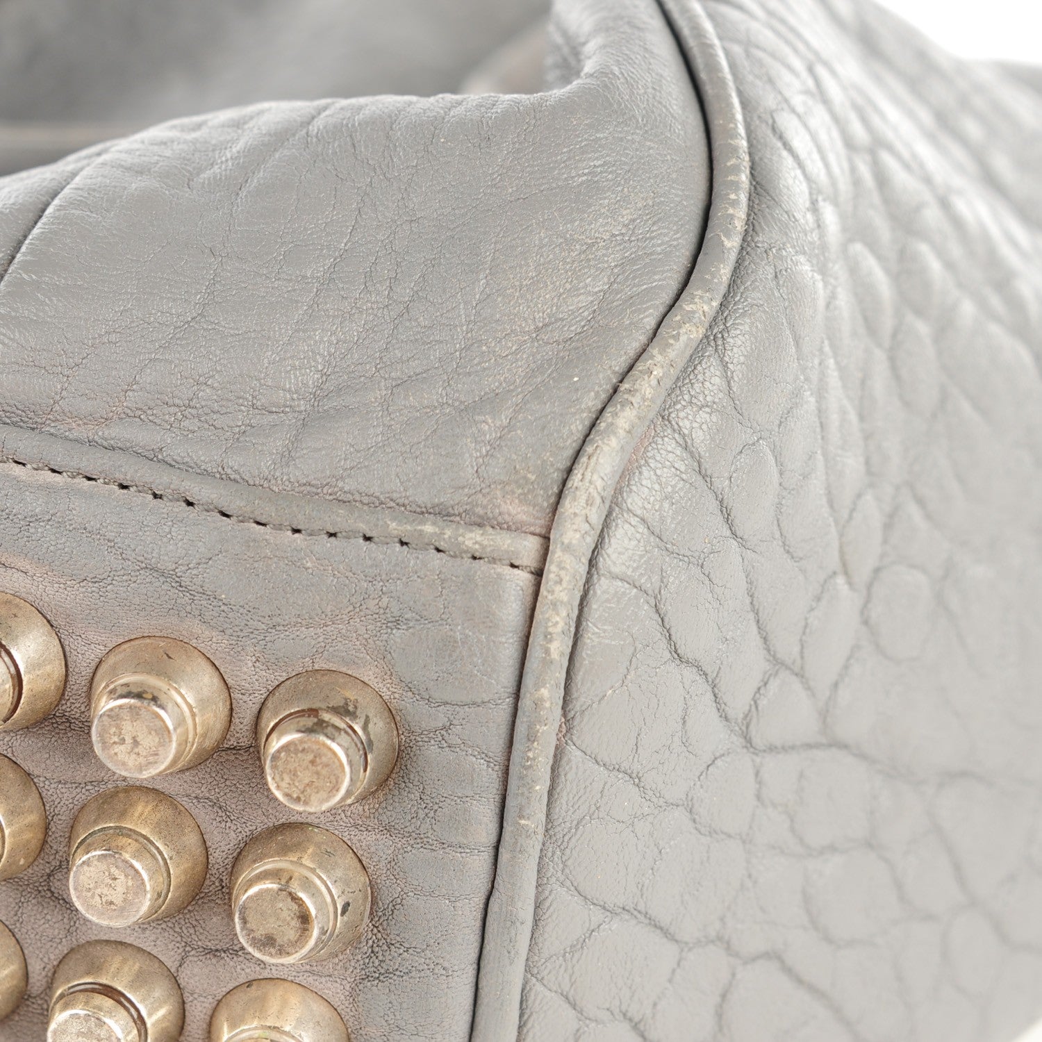 Alexander Wang Pebbled Lambskin Rocco Oyster Silver Hardware 3 of 14
