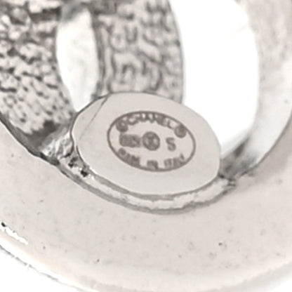 Chanel Crystal CC Round Earrings Silver 4 of 5