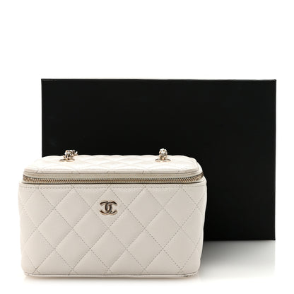 Chanel Caviar Quilted Small Vanity Case With Chain White 11 of 11