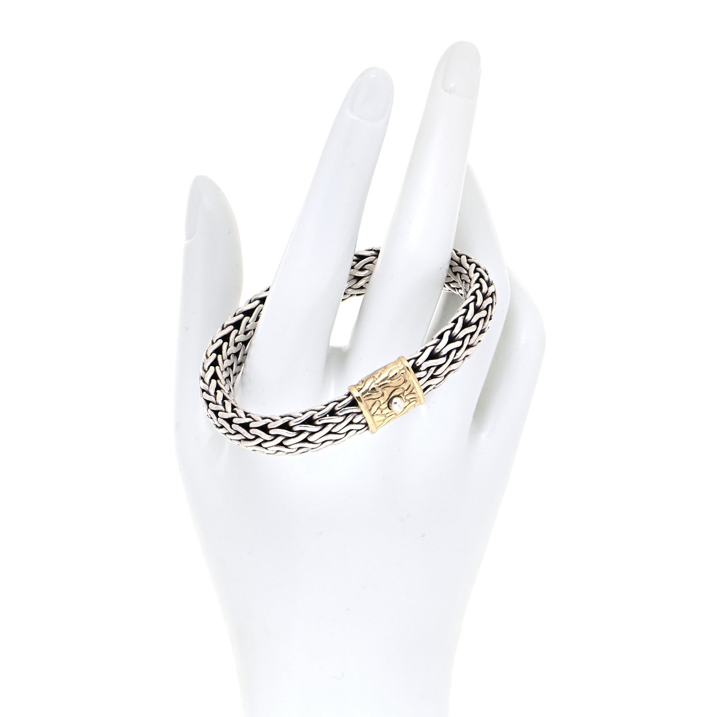 Sterling Silver 14K Yellow Gold 11mm Classic Chain Bracelet S