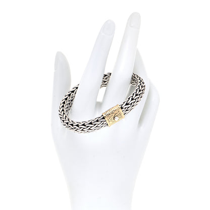 John Hardy Sterling Silver 14K Yellow Gold 11mm Classic Chain Bracelet S 3 of 10