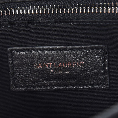 Saint Laurent Nubuck Crocodile Embossed Monogram Medium Niki Chain Satchel Black 7 of 8