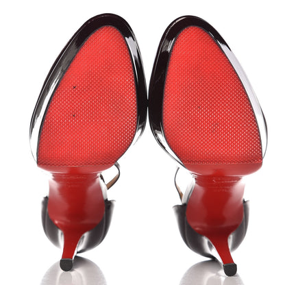 Christian Louboutin Patent Calfskin Top LA 140 T-Strap Platform Pumps 38.5 Burgundy 5 of 15