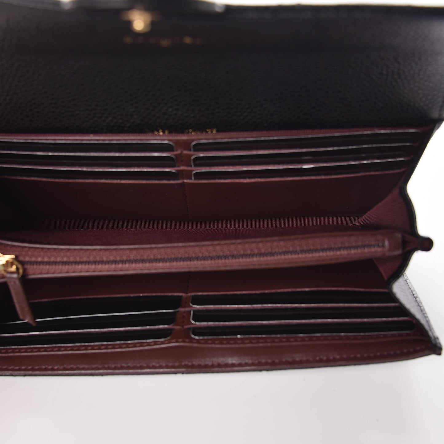 Caviar Quilted Large Gusset Flap Wallet Black