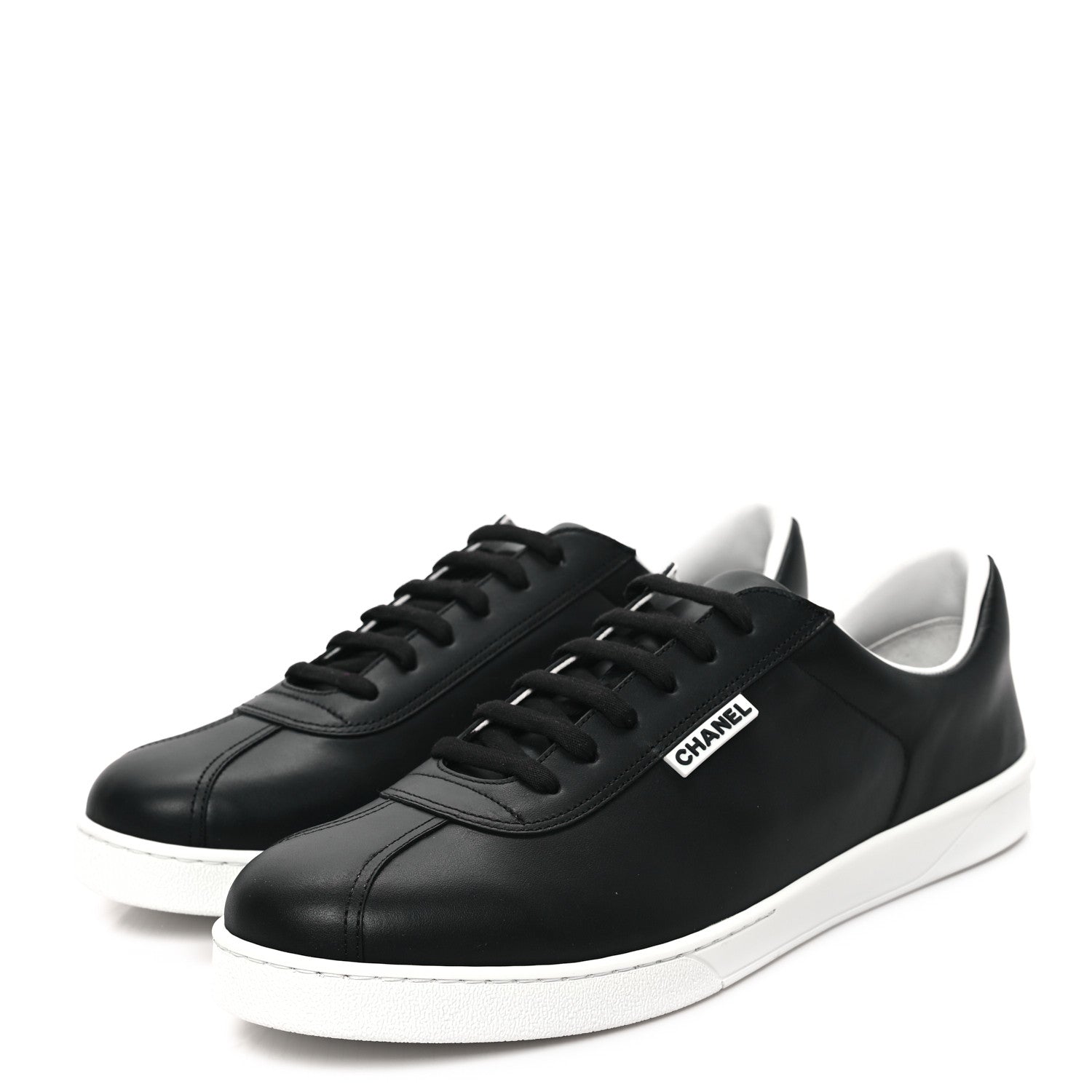 Chanel Calfskin CC Mens Sneakers 46 Black 3 of 8