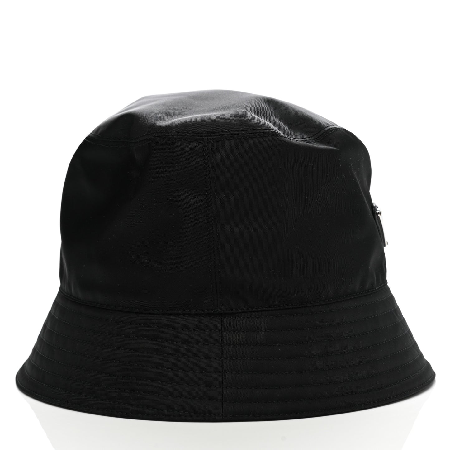 Re-Nylon Metal Triangle Logo Womens Bucket Hat M Black