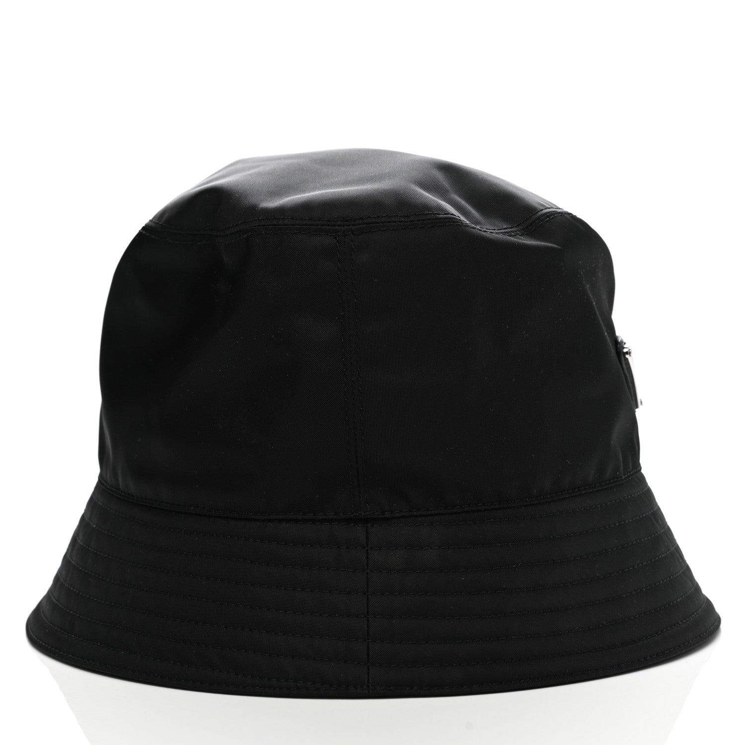 Prada Re-Nylon Metal Triangle Logo Womens Bucket Hat M Black 6 of 9