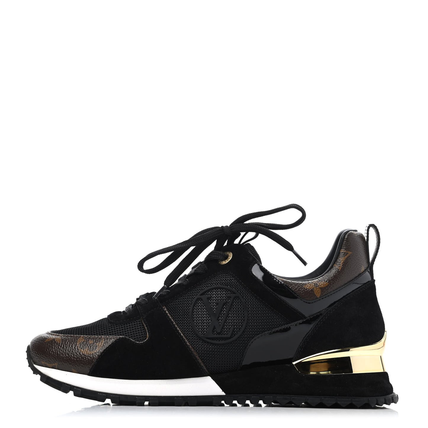 Suede Monogram Run Away Sneakers 38 Black