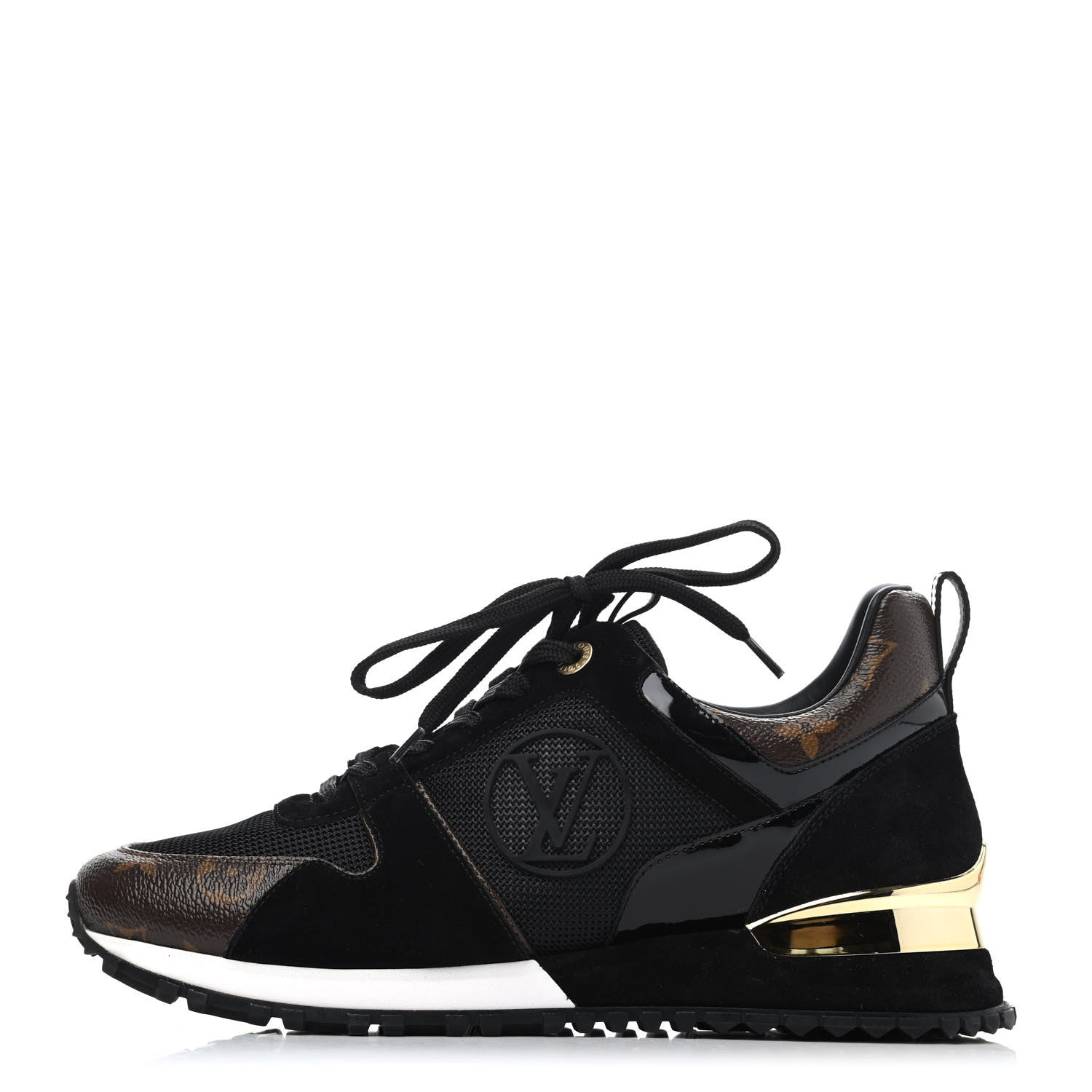 Louis Vuitton Suede Monogram Run Away Sneakers 38 Black 1 of 4