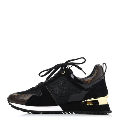 Louis Vuitton Suede Monogram Run Away Sneakers 38 Black 1 of 4
