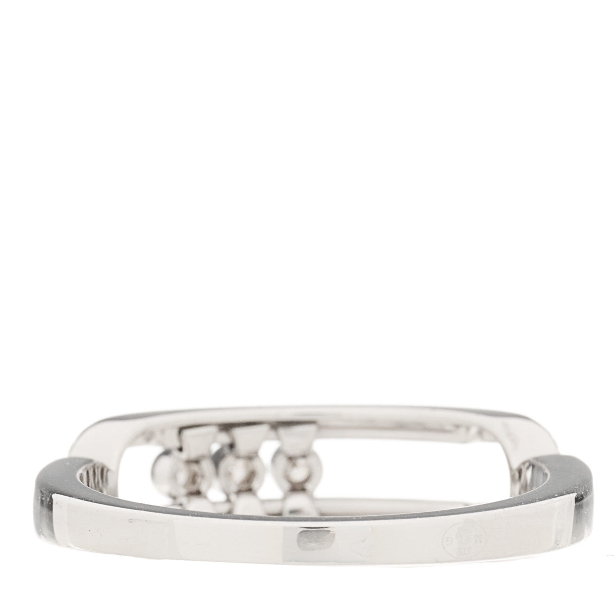 18K White Gold Diamond Baby Move Pave Ring 54 7