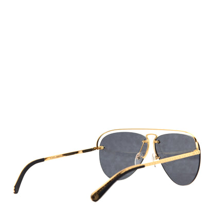 Louis Vuitton Metal Monogram Grease Sunglasses Z1172W Gold 4 of 8