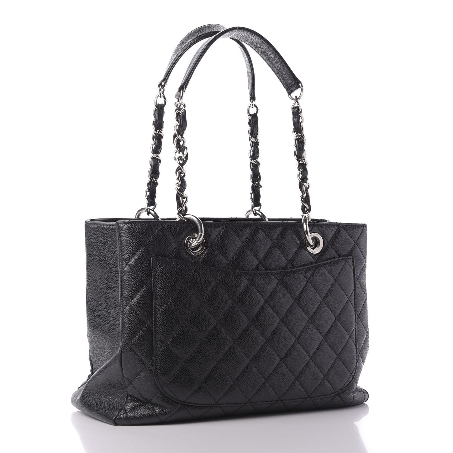 Caviar Quilted Grand Shopping Tote GST Black