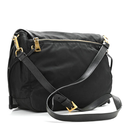 Prada Tessuto Nylon Saffiano Messenger Bag Black 2 of 9