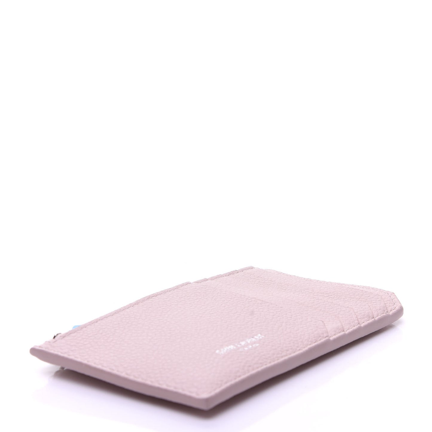 Grained Calfskin 5 Fragments Zip Pouch Card Holder Pale Pink