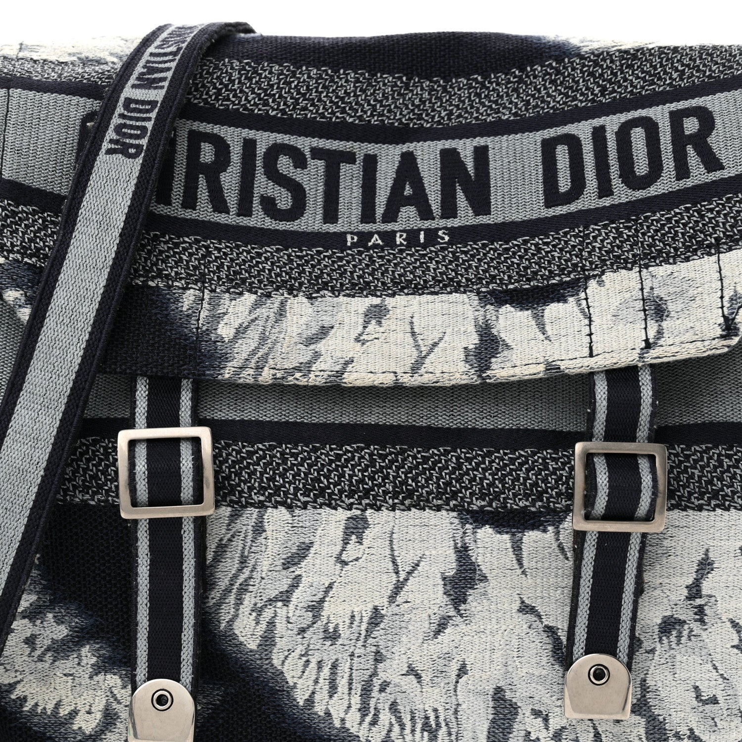 Christian Dior Canvas Embroidered Tie Dye Diorcamp Messenger Blue Multicolor 8 of 14