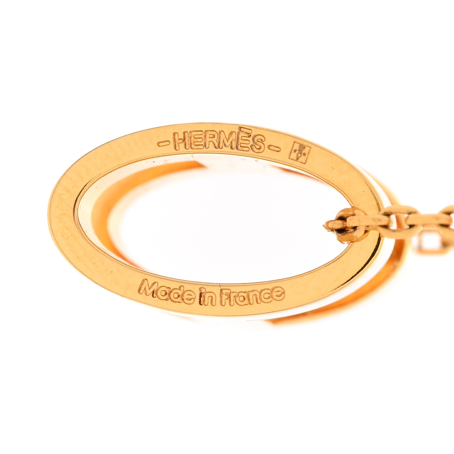Hermes Lacquered Gold Pop H Pendant Necklace White 5 of 7