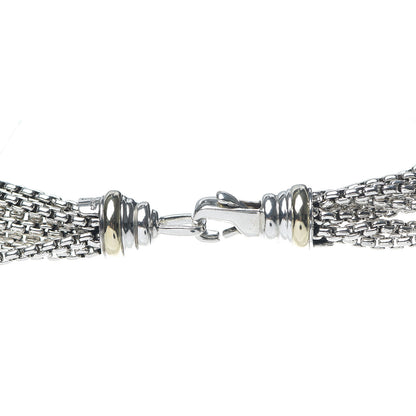 David Yurman Sterling Silver 18K Yellow Gold Pearl Citrine Smoky Topaz Multi Strand Necklace 3 of 4